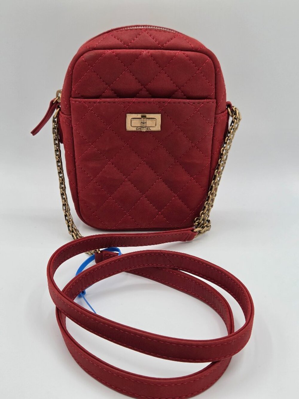 Chanel 2.55 Reissue Camera Case Crossbody Bag – Red Quilted Nylon | Antique Gold